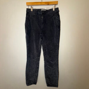 Free People We The Free Grey Corduroy Pants 6 Slim Straight Soft Stretch Boho